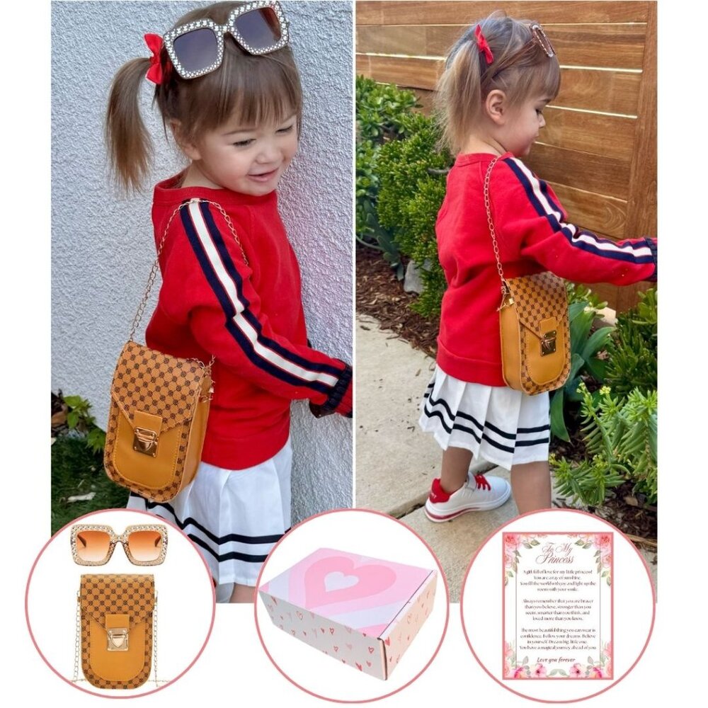 Kids Purse with Sunglasses & Gift Box | Toddler Purse Little Girl Purse